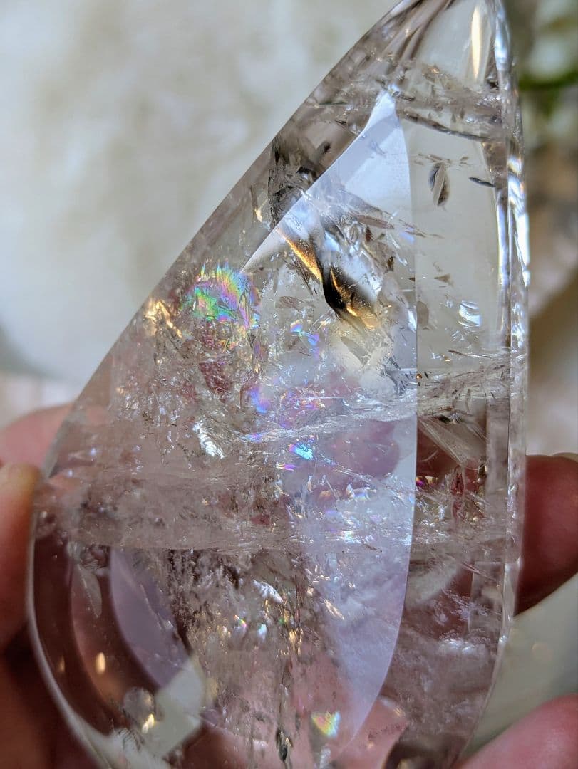 高品質　♡ピンクアゼツライト（通称） ピンククリアクォーツ♡ 　雫　虹