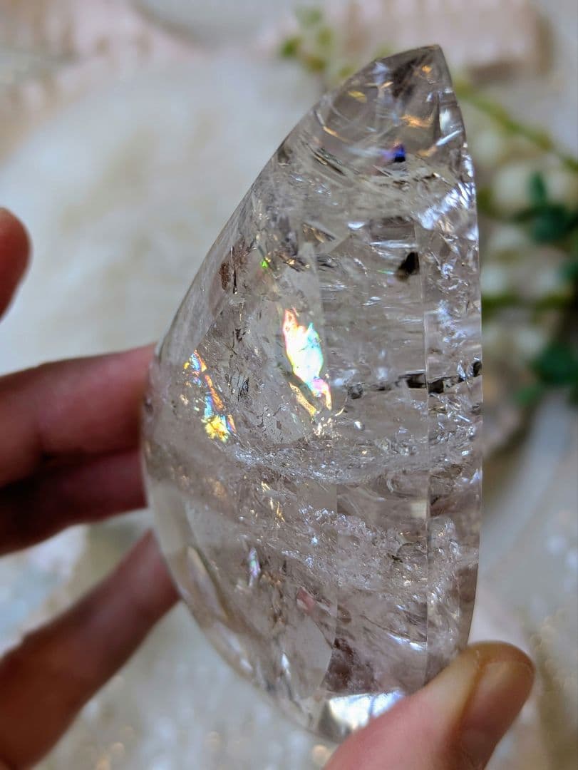 高品質　♡ピンクアゼツライト（通称） ピンククリアクォーツ♡ 　雫　虹