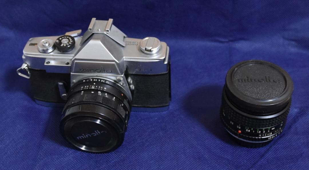 一眼レフフイルムカメラ　ミノルタ　ＳＲ－1+オールドレンズ2本