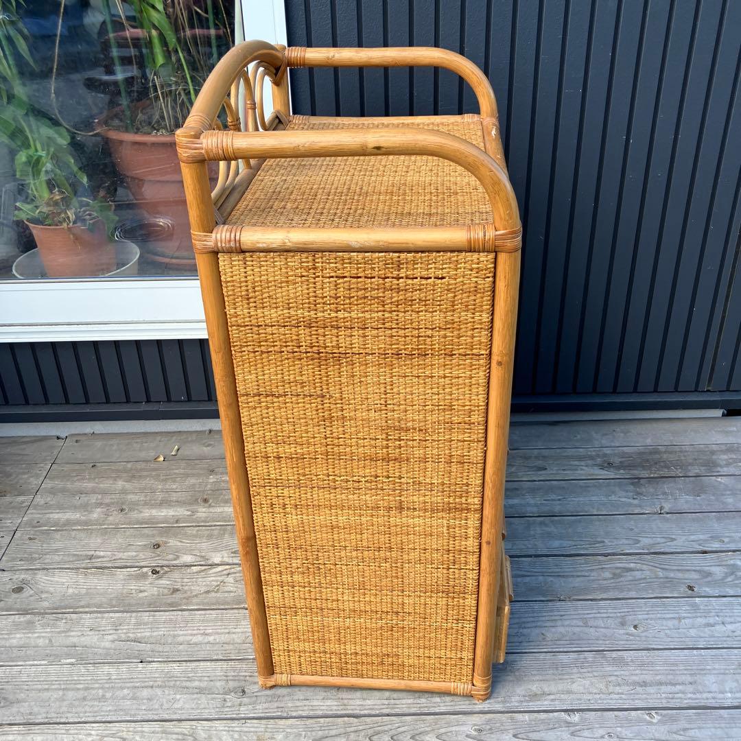 ② 昭和レトロ ラタンチェスト 5段6杯 引き出し箪笥 古家具 ビンテージ