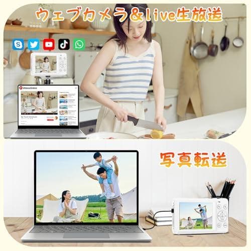 デジカメ 5K 7200万画素 デジタルカメラ オートフォーカス 2.8 イpo