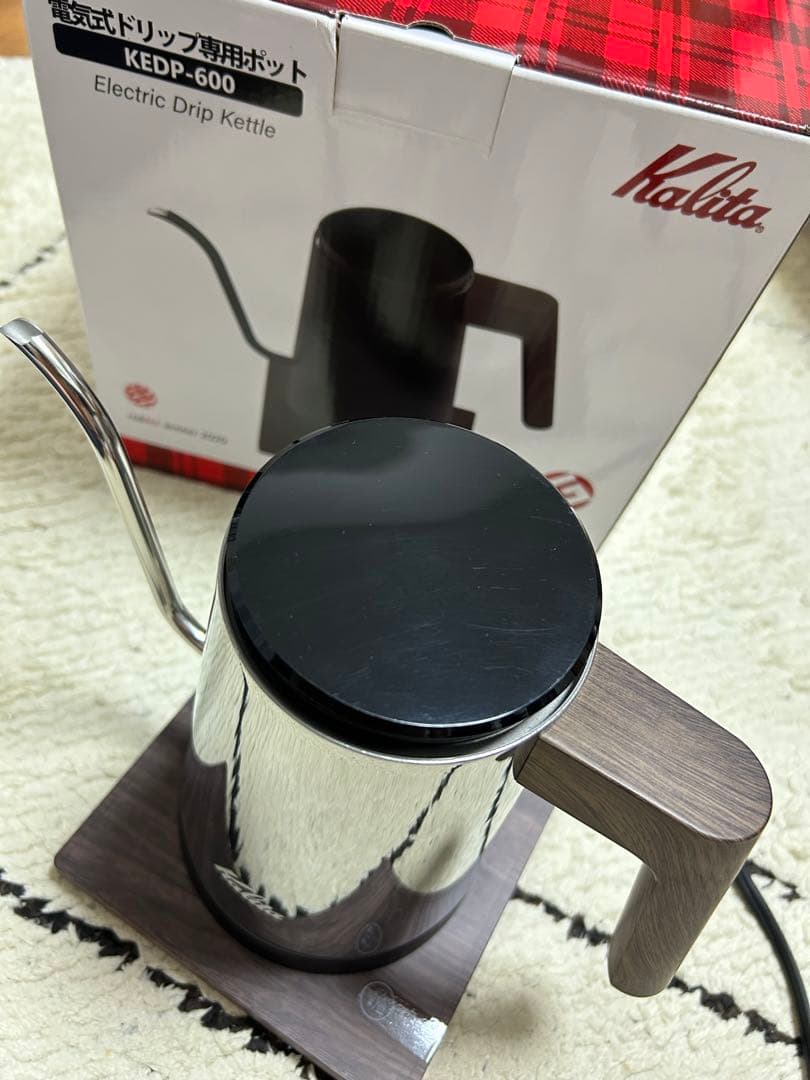 Kalita 電気ケトル ステンレス製 木製ハンドル