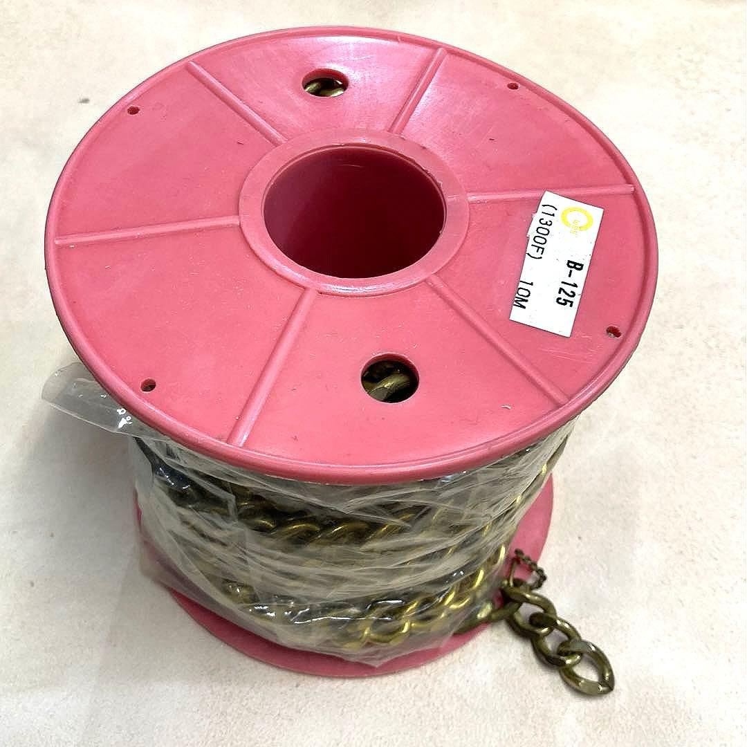 喜平チェーン2面カット＊B-125＊10M巻、未使用＊未メッキ＊真鍮＊送込＊即買