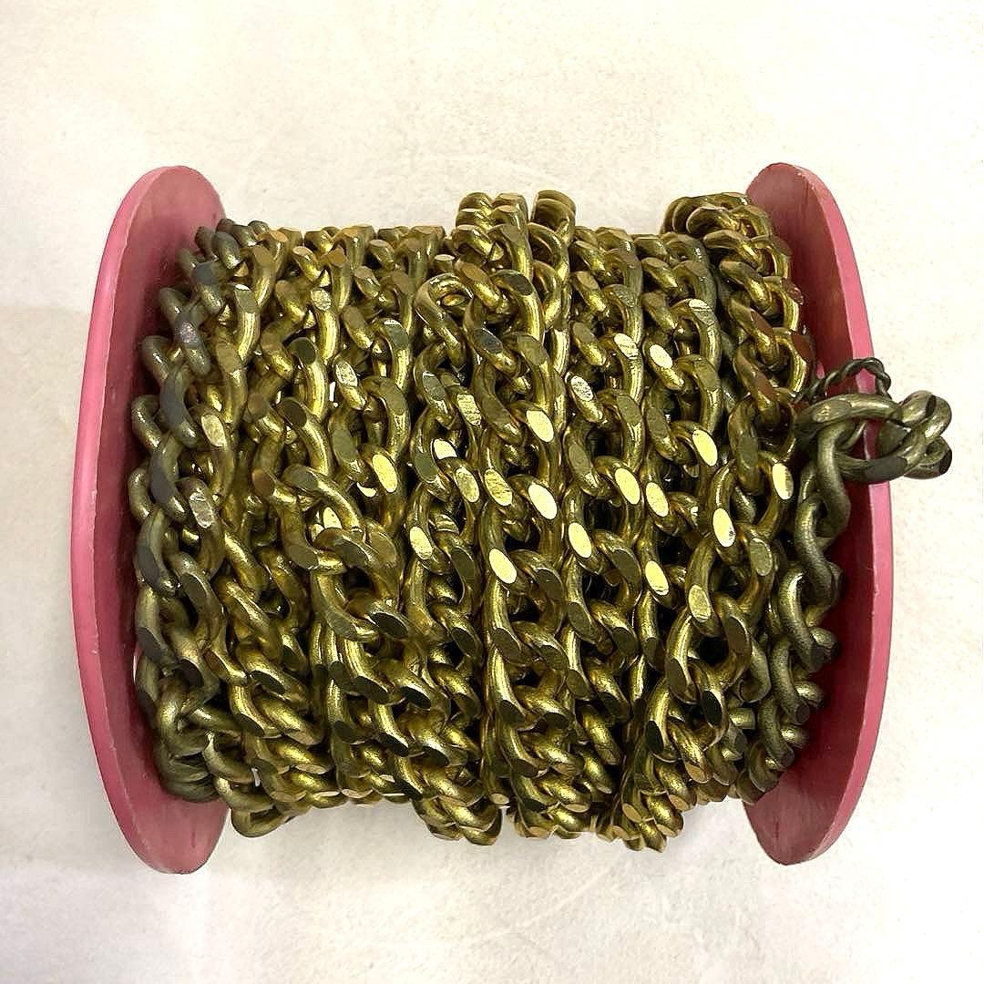 喜平チェーン2面カット＊B-125＊10M巻、未使用＊未メッキ＊真鍮＊送込＊即買