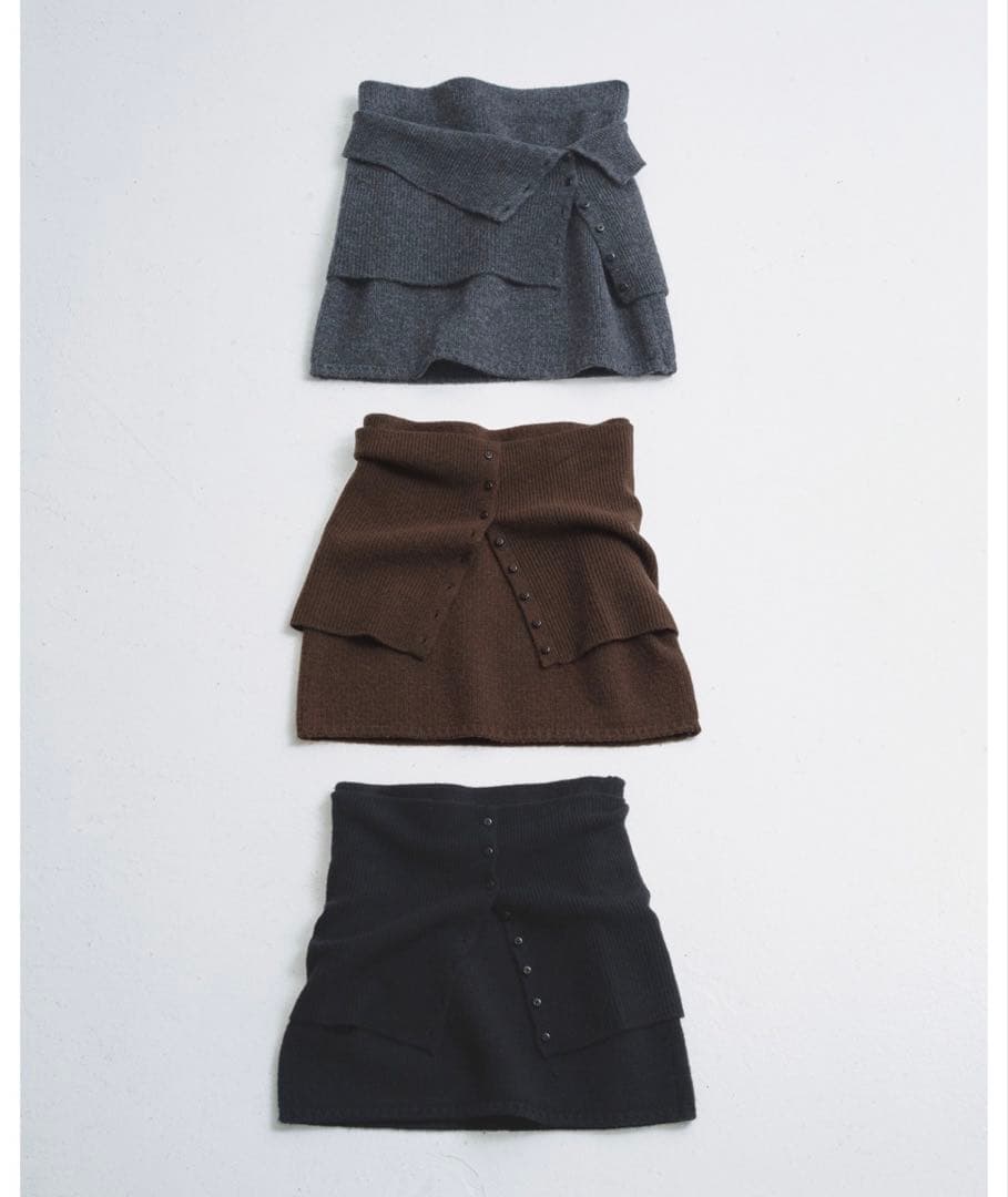 todayful Layered Knit Skirt ブラック