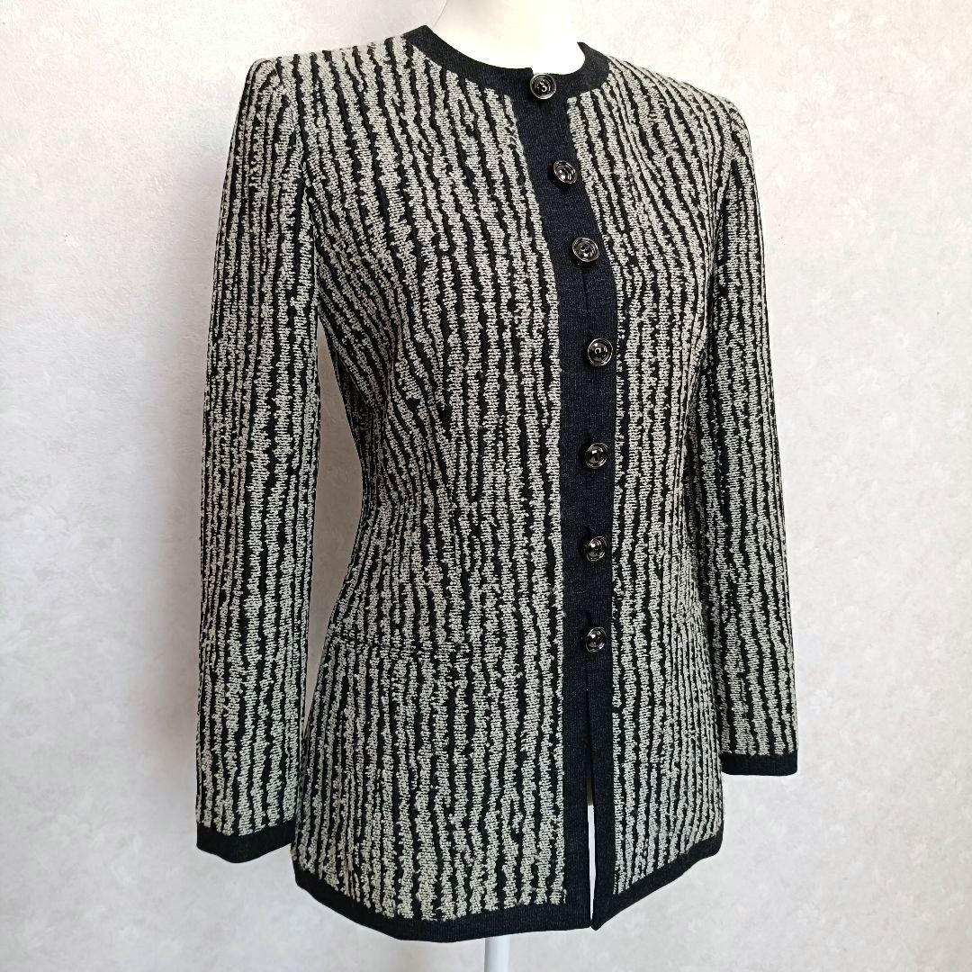 美品 クリスチャンディオール ノーカラーツイード調ジャケット ヴィンテージ 9号