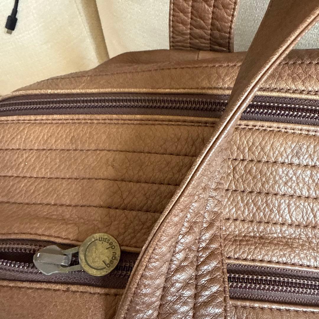 ブラウンレザー ボストンバッグ beau dessin