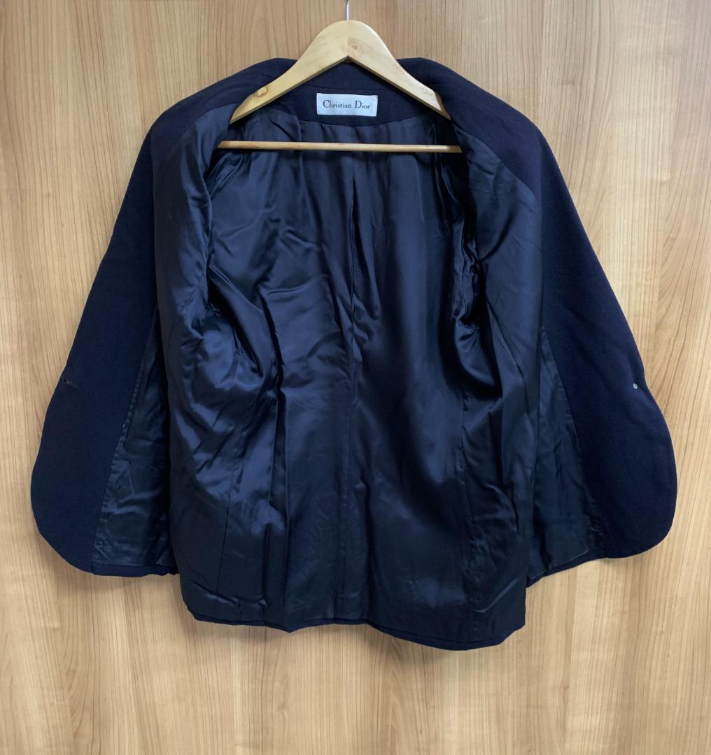 クリスチャンディオール 紺 ブレザー ジャケット 旧ロゴ ワッペン