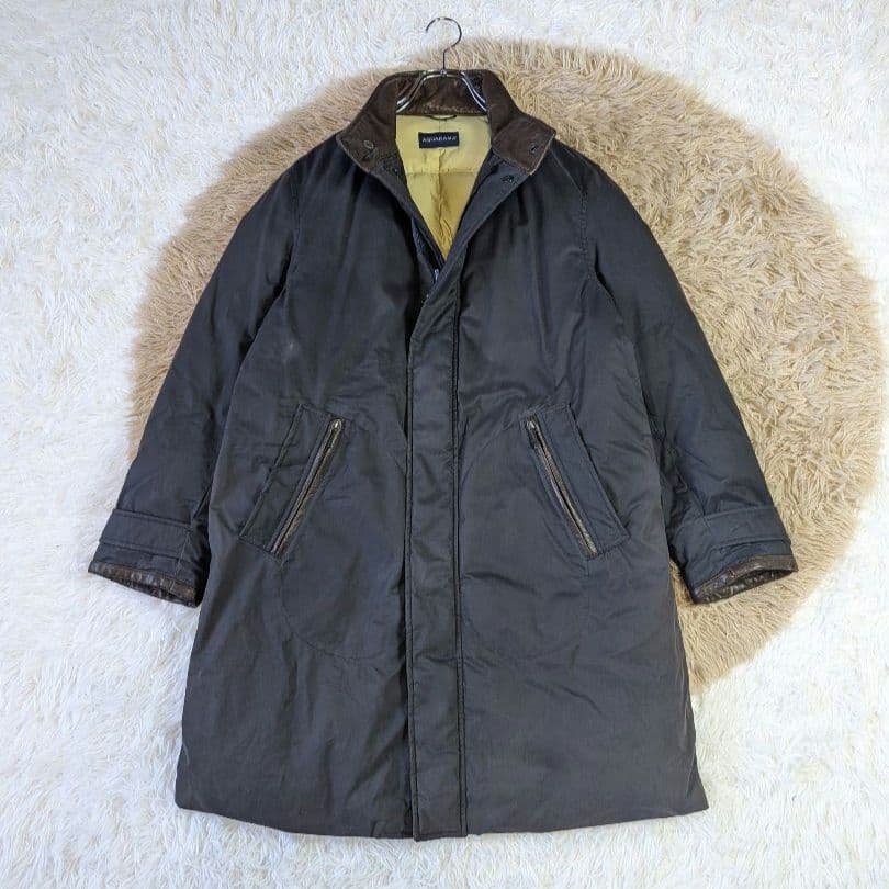 AQUARAMA モッズコート ダウン ファー フード付 イタリア製 メンズ L