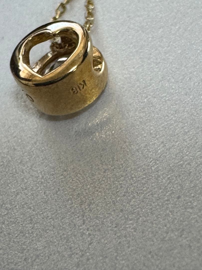 K18YG ダイヤモンド ネックレス 0.30カラット フクリン 一粒