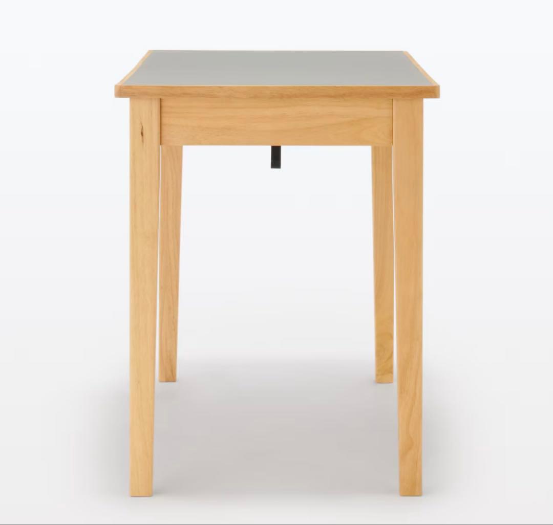 無印良品 木製デスク グレー 幅110×奥行55×高さ70 リノリウム天板