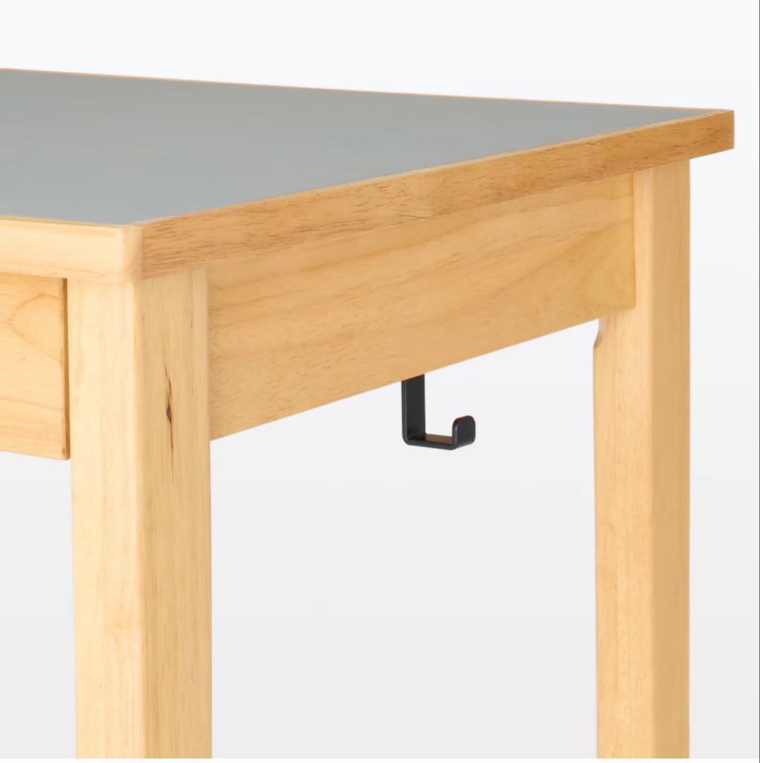 無印良品 木製デスク グレー 幅110×奥行55×高さ70 リノリウム天板