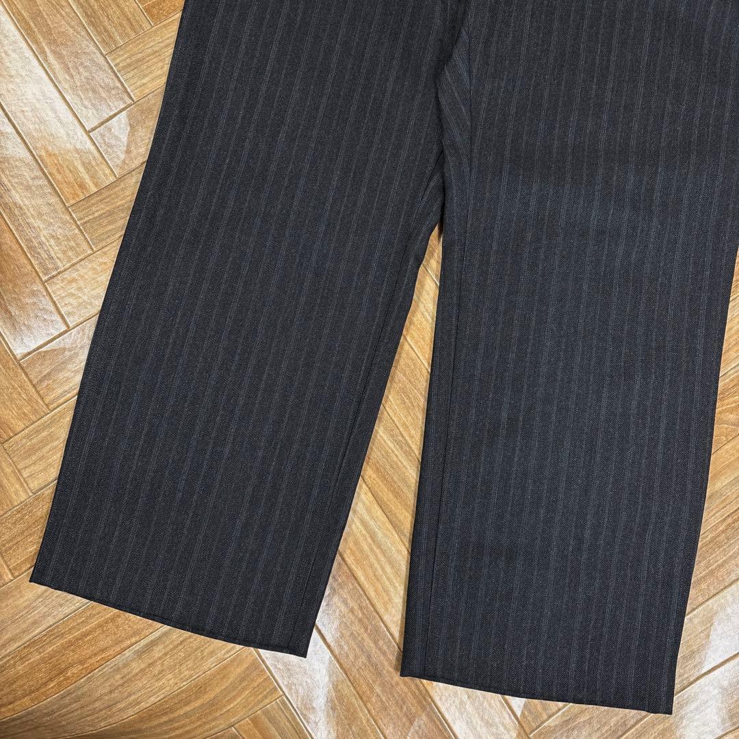 マーガレットハウエル×LOVAT ウールスラックス ストライプ チャコールグレー