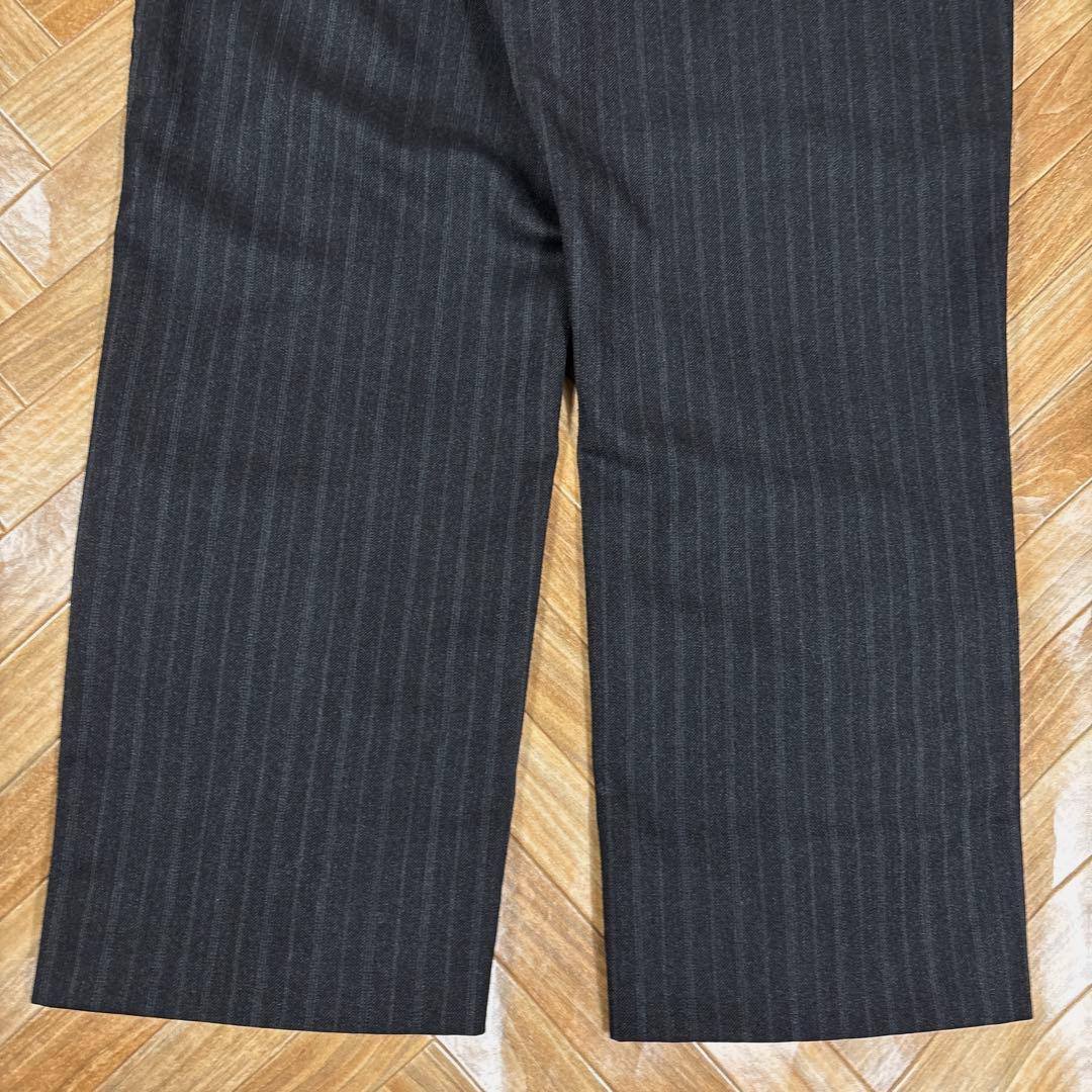 マーガレットハウエル×LOVAT ウールスラックス ストライプ チャコールグレー