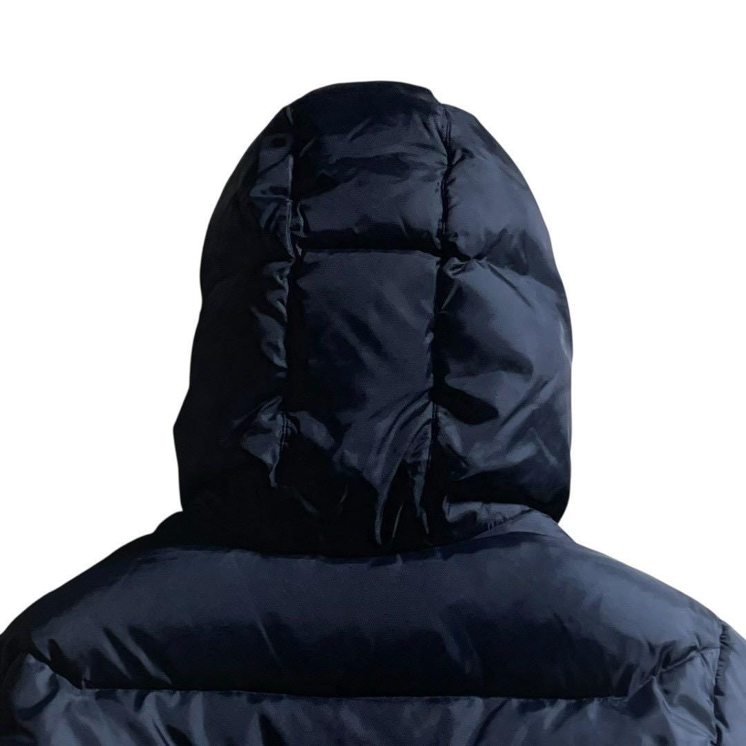 極美品/XL】EA7 エンポリオアルマーニ ダウンジャケット フード付 ネイビー