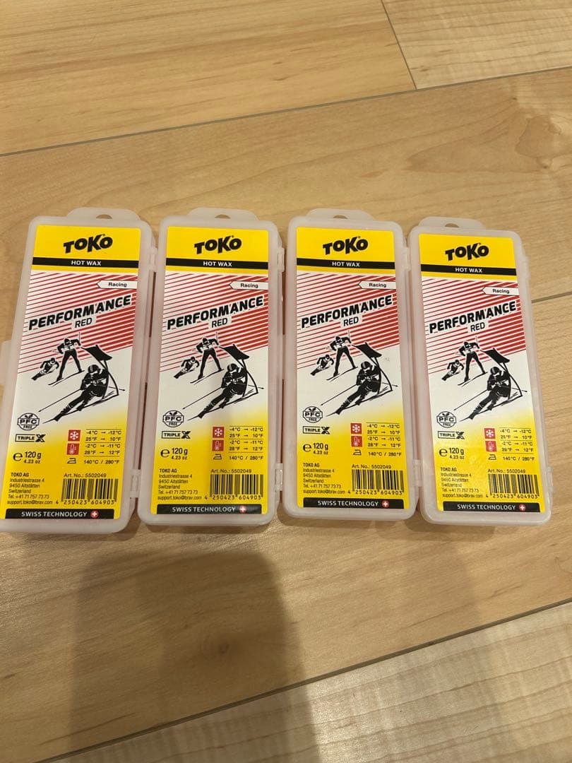 TOKO PERFORMANCE RED スキー用ワックス 4個セット