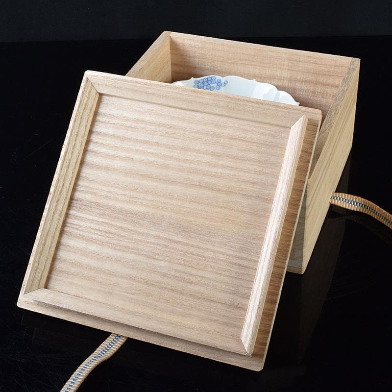 かず　鍋島焼　藍鍋島　葡萄文　五寸皿　時代箱付　V　R8114