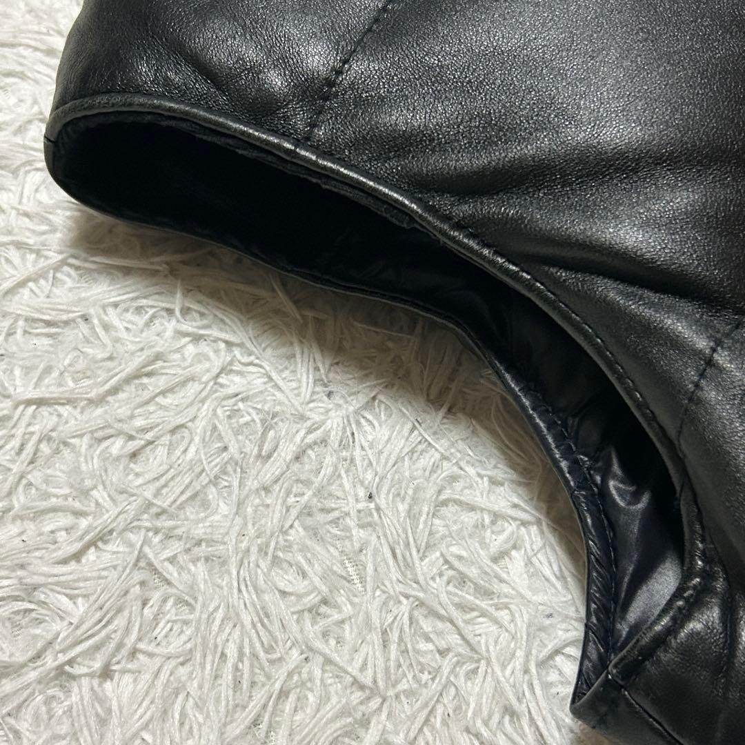 schott ショット リバーシブル 本革 レザー ダウンベスト ブラック 黒