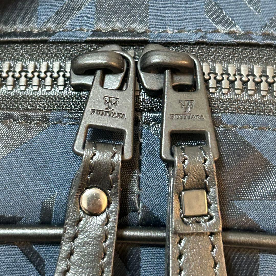 【新品タグ付き✨幾何学模様/希少】フジタカ　リュック　ネイビー　大容量　男女兼用