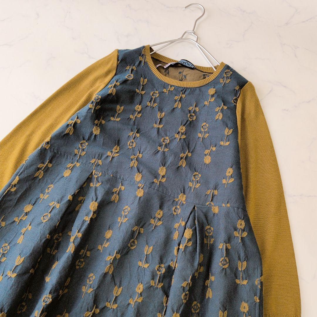 M.&KYOKO エムアンドキョウコ 佐藤繊維 ワンピース 花柄 ニット 2