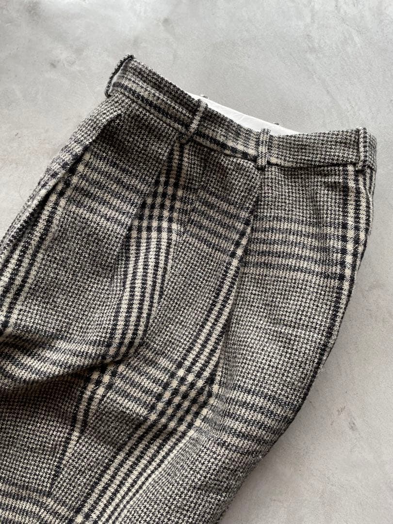 定価10万越え HED MAYNER 6PLEATSパンツ ブラック×エクリュ