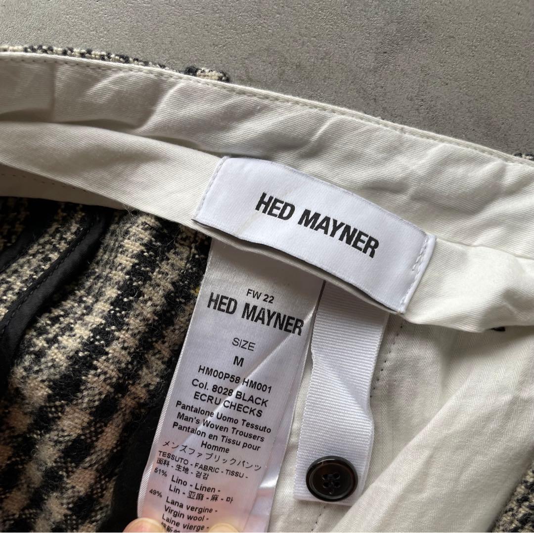 定価10万越え HED MAYNER 6PLEATSパンツ ブラック×エクリュ