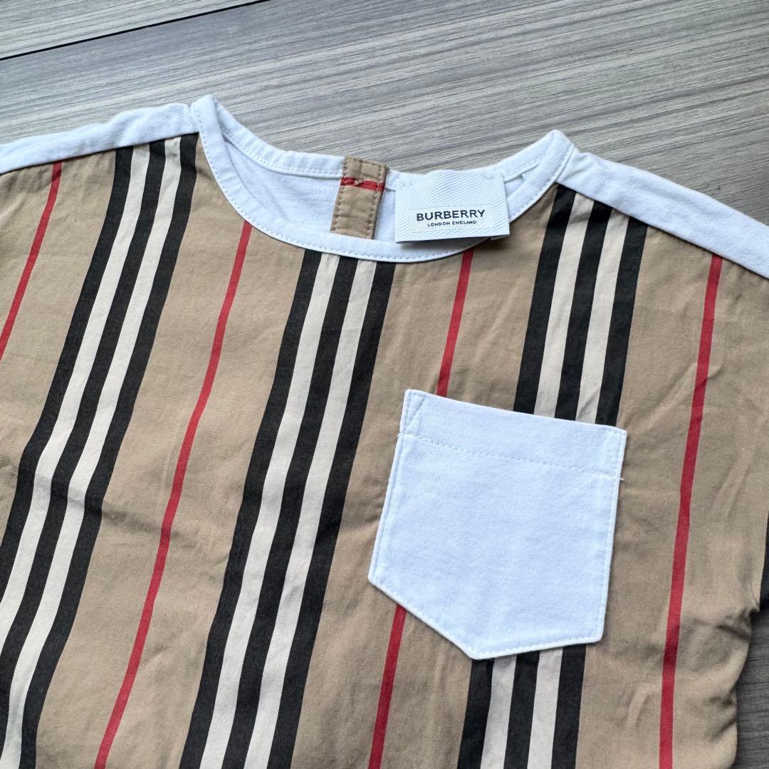 専用です☆BURBERRYストライプ デザインTシャツ 2Y バーバリー