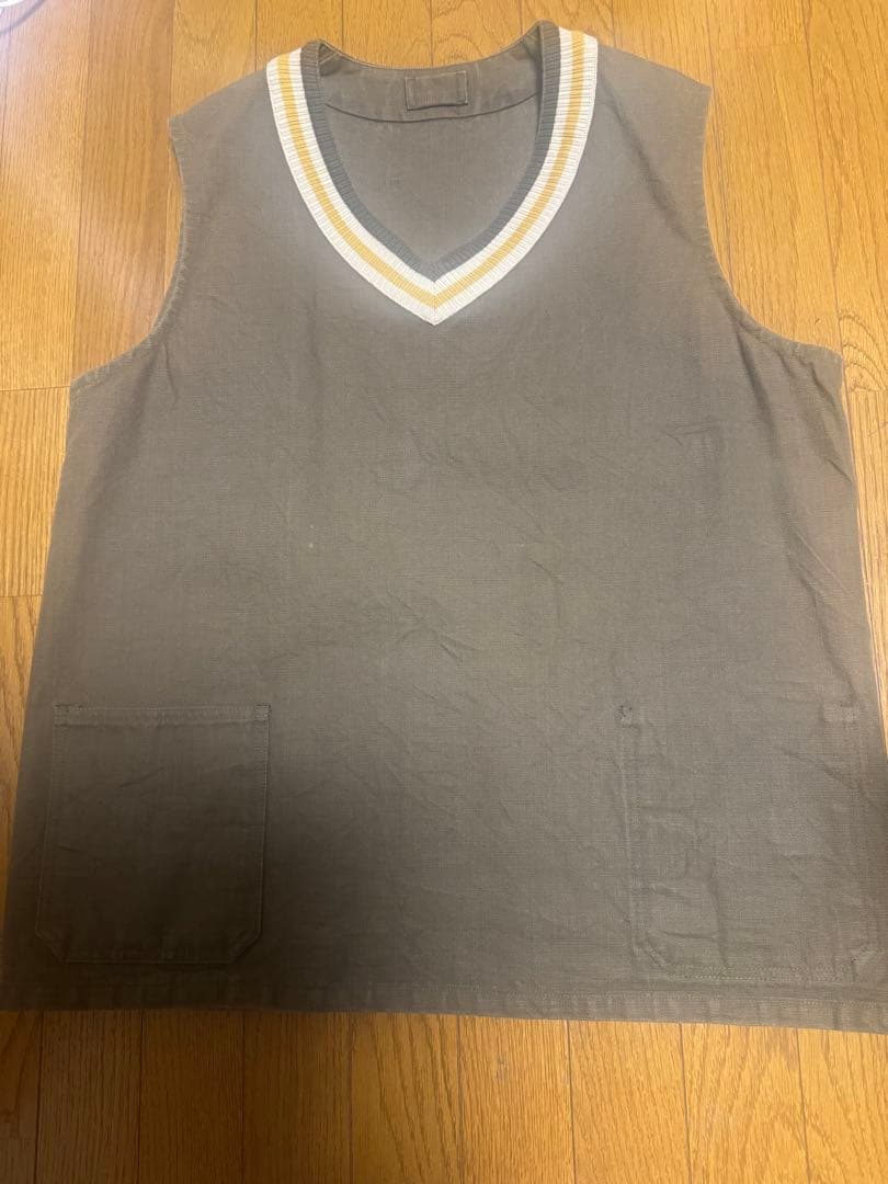 ナイジェルケーボン　フレンチワークベスト　サイズ48 グリース　リバーシブル