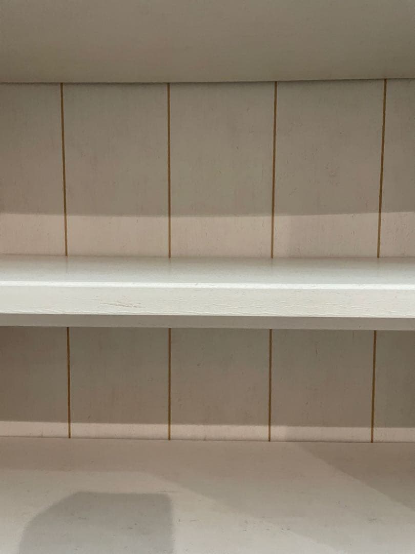 ホワイト木製本棚 ホワイトシェルフ　　引き出し付き