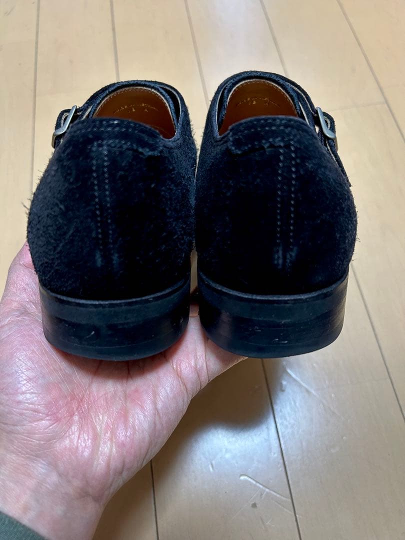 UNION IMPERIAL ダブルモンク黒スエード 26.5cmの大きめ