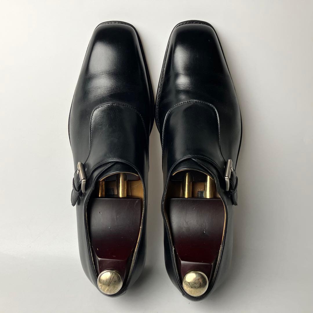 【美品】フェラガモ　最高位レーベル　トラメッザ　モンクストラップ　黒　9 2E