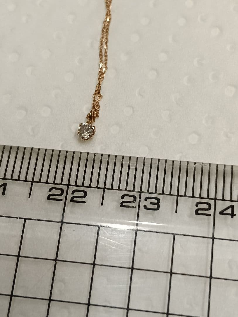 K10PGピンクゴールド一粒ダイヤモンドネックレス0.05ct