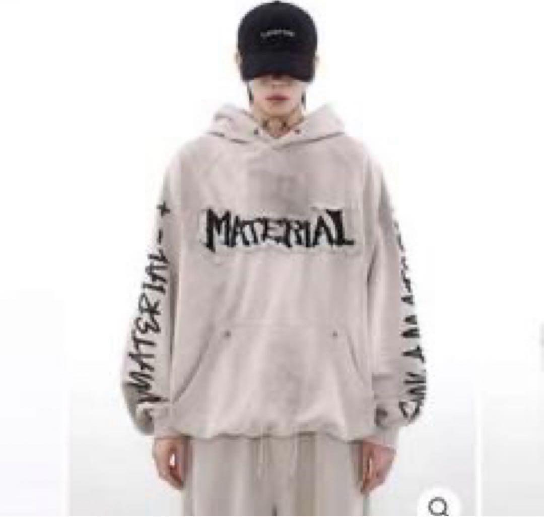 MATERIAL フード付きパーカー ベージュ