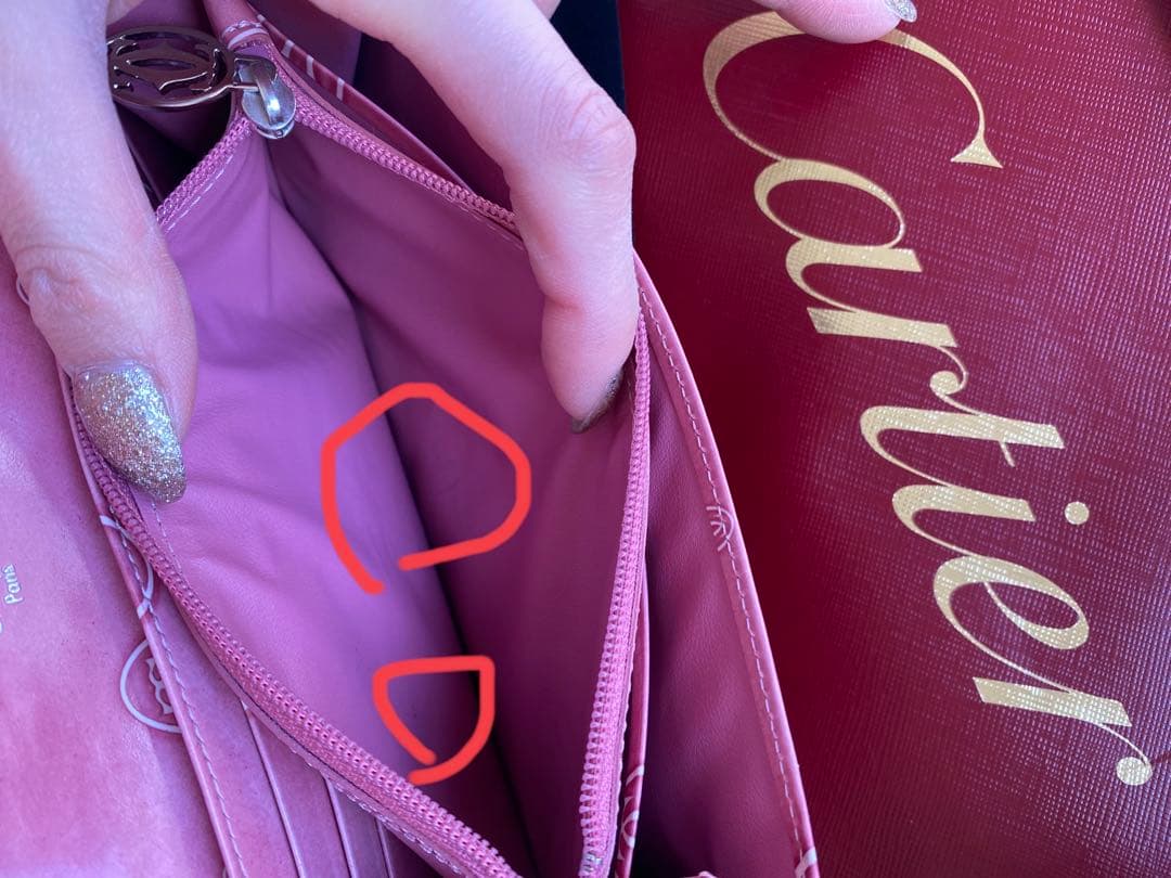 カルティエ　長財布　pink