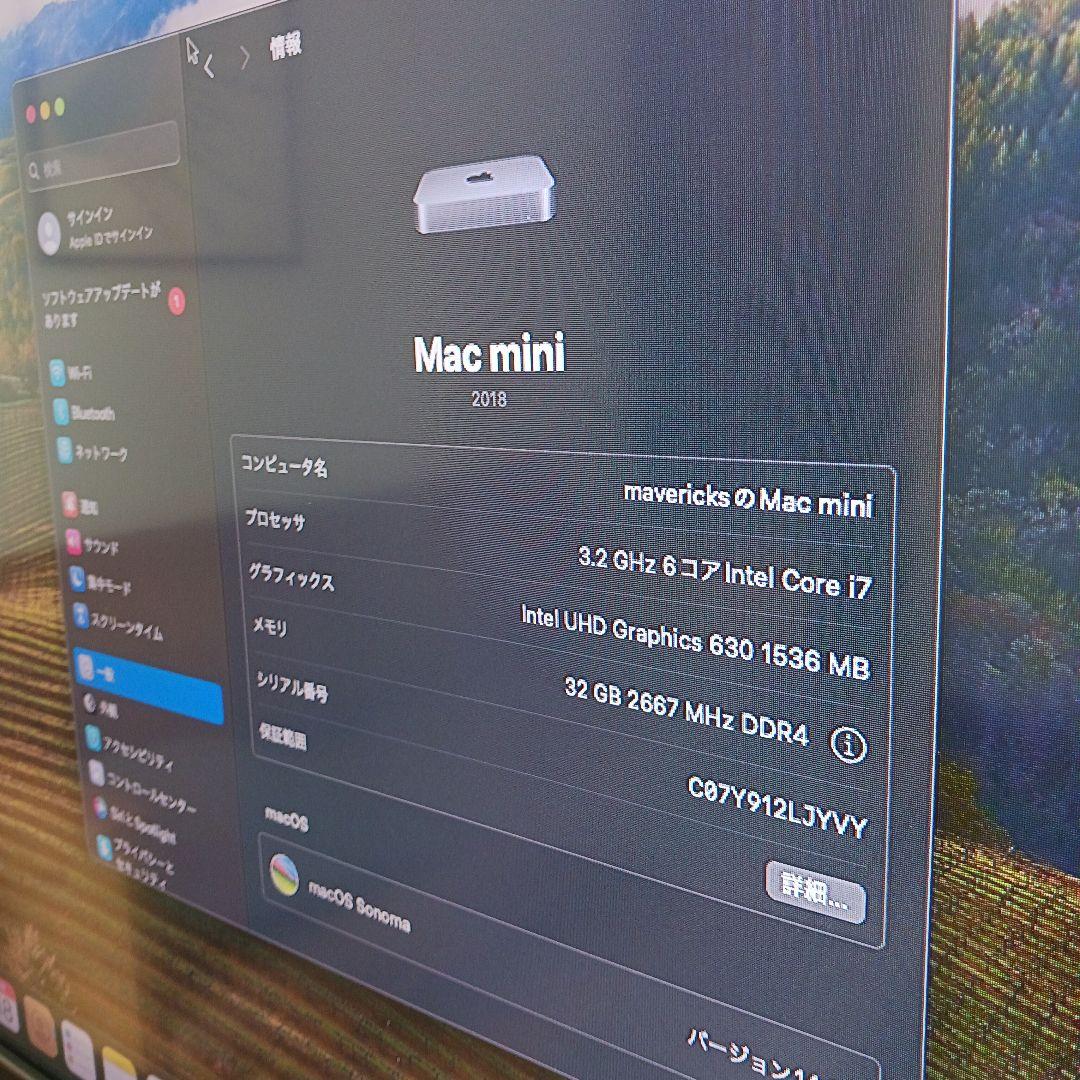 ミニPC Apple Mac mini 2018 Intel i7 32GB