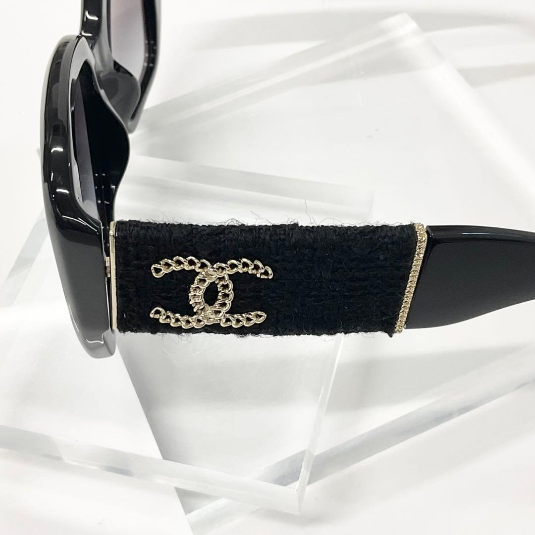 シャネル サングラス ココマーク ツイード ロゴ アイウェア ブラック