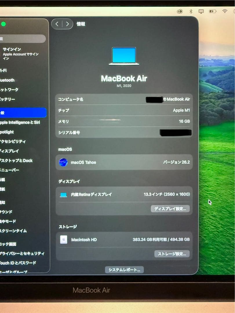 【希少16GBメモリ】M1 MacBookAir 512GBシルバー 箱充電器付