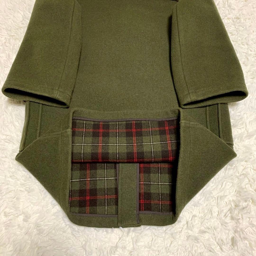 ★美品★ 英国製 グローバーオール ダッフルコート 裏地チェック USA40 L