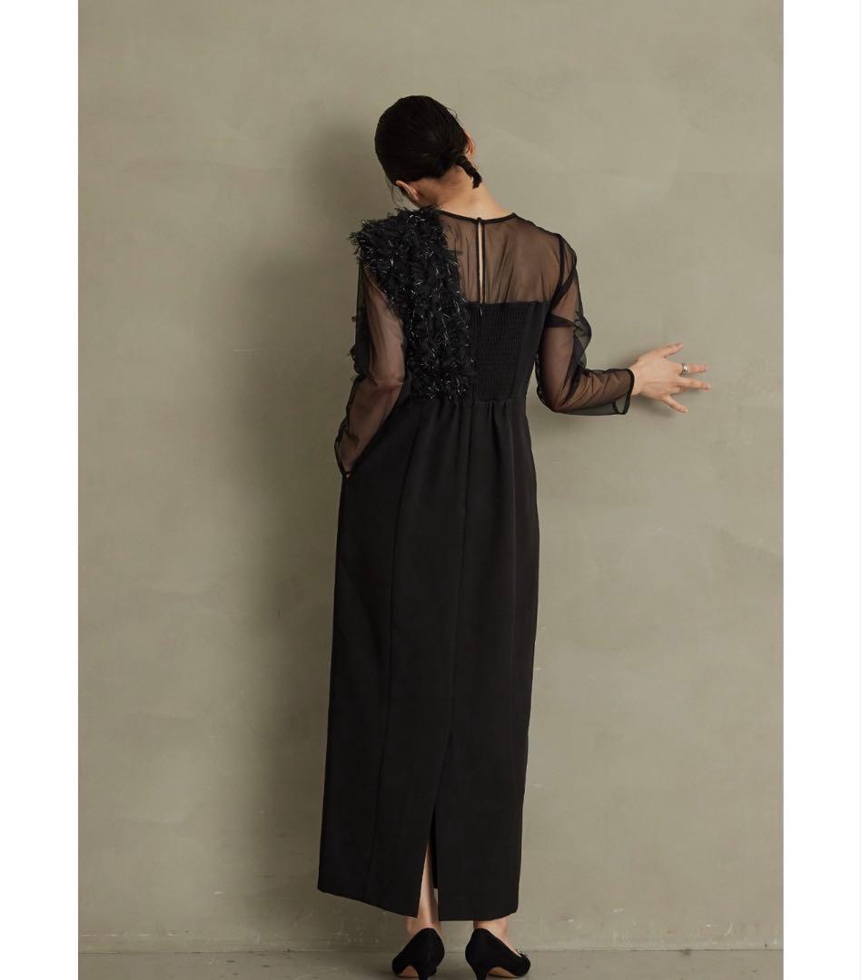 niana フリンジグリッターノットドレス