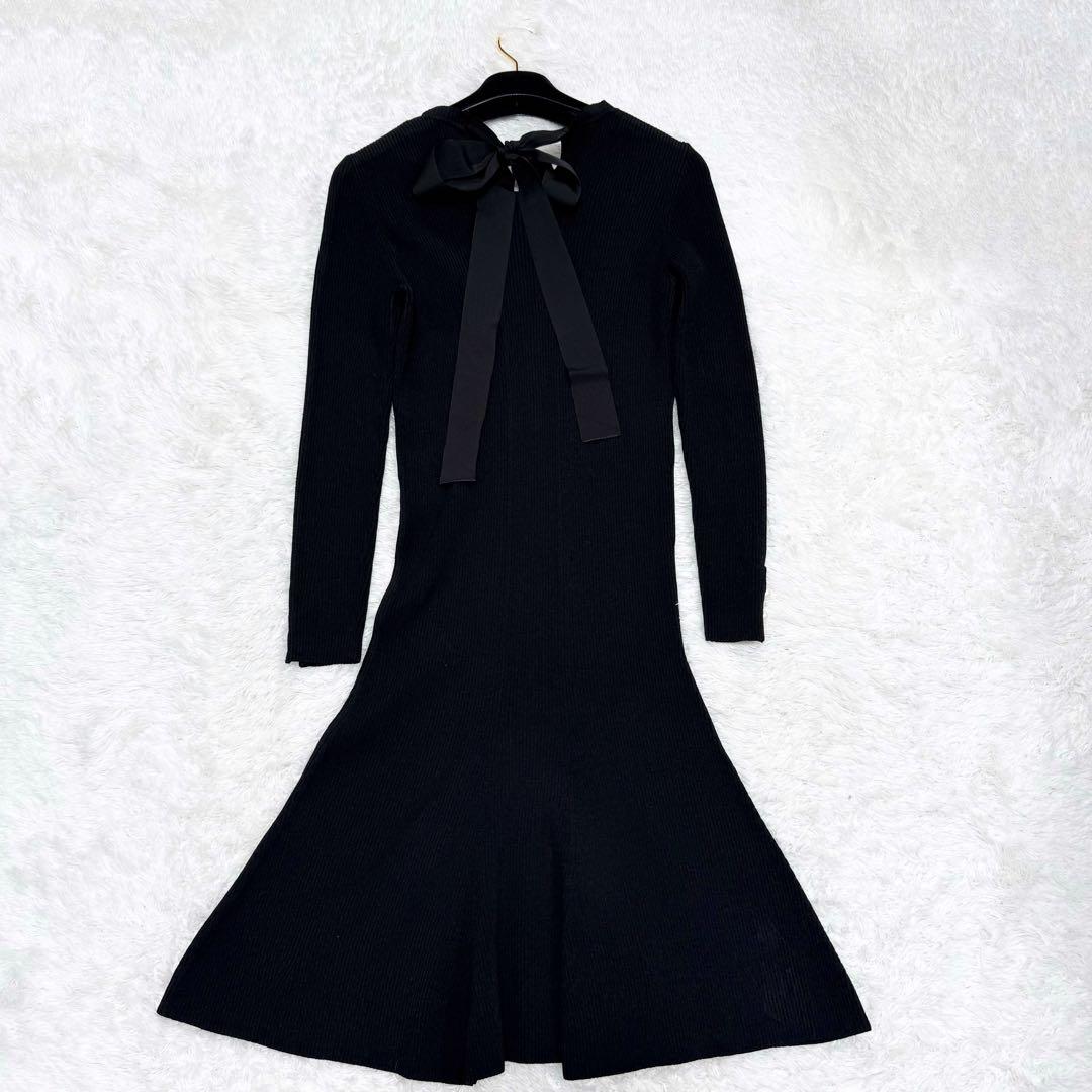 【極美品✨】フェンディ　ワンピース　現行タグ　ニット　パール　リボン　38