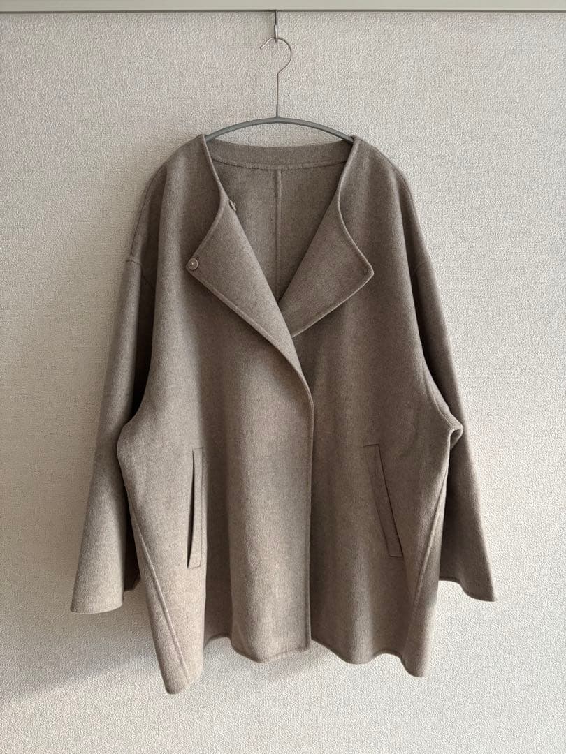 SLOBE IENA／HAMILTONダブルフェイスウールショートコクーンコート