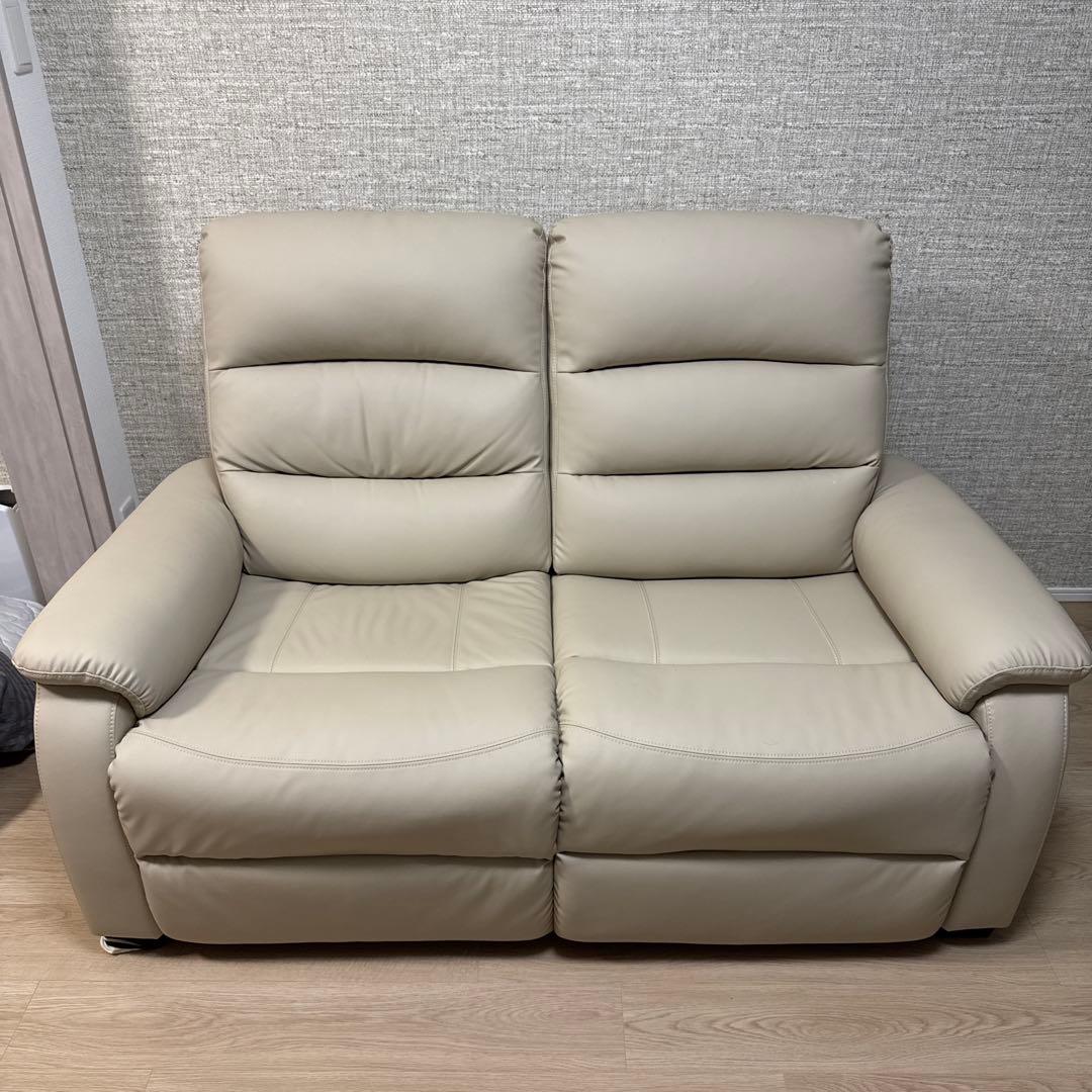 【送料込み】ニトリ　電動リクライニングソファ 2人掛け　Nビリーバ　合成皮革