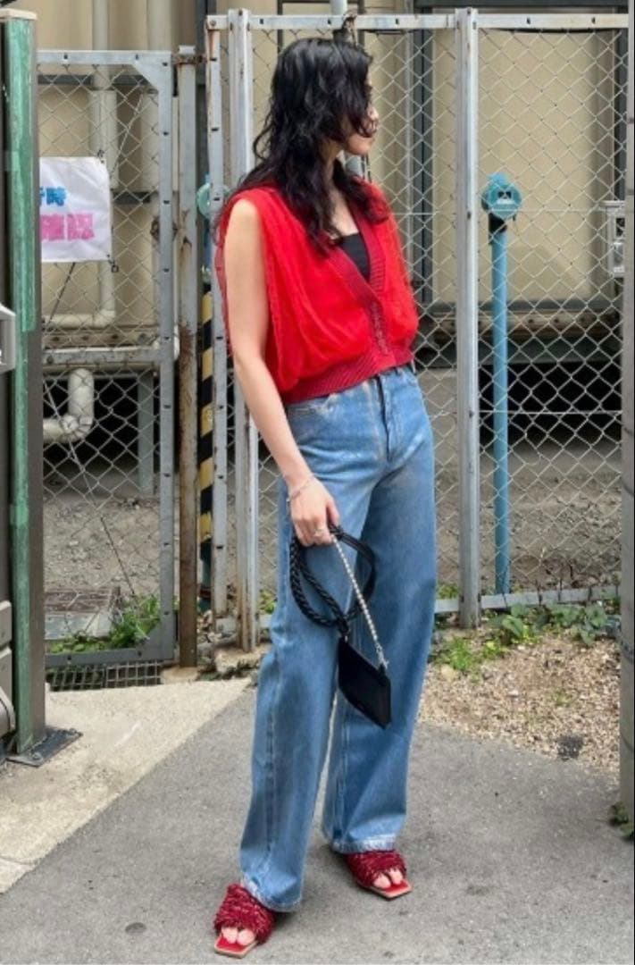 トップス Ameri LIGHT SHEER LAYERED KNIT VEST