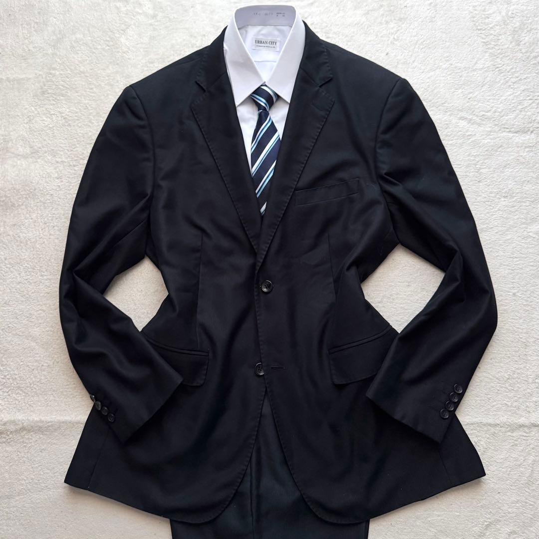 未使用級 ジョルジオアルマーニ スーツ セットアップ ネイビー シャドーロゴ