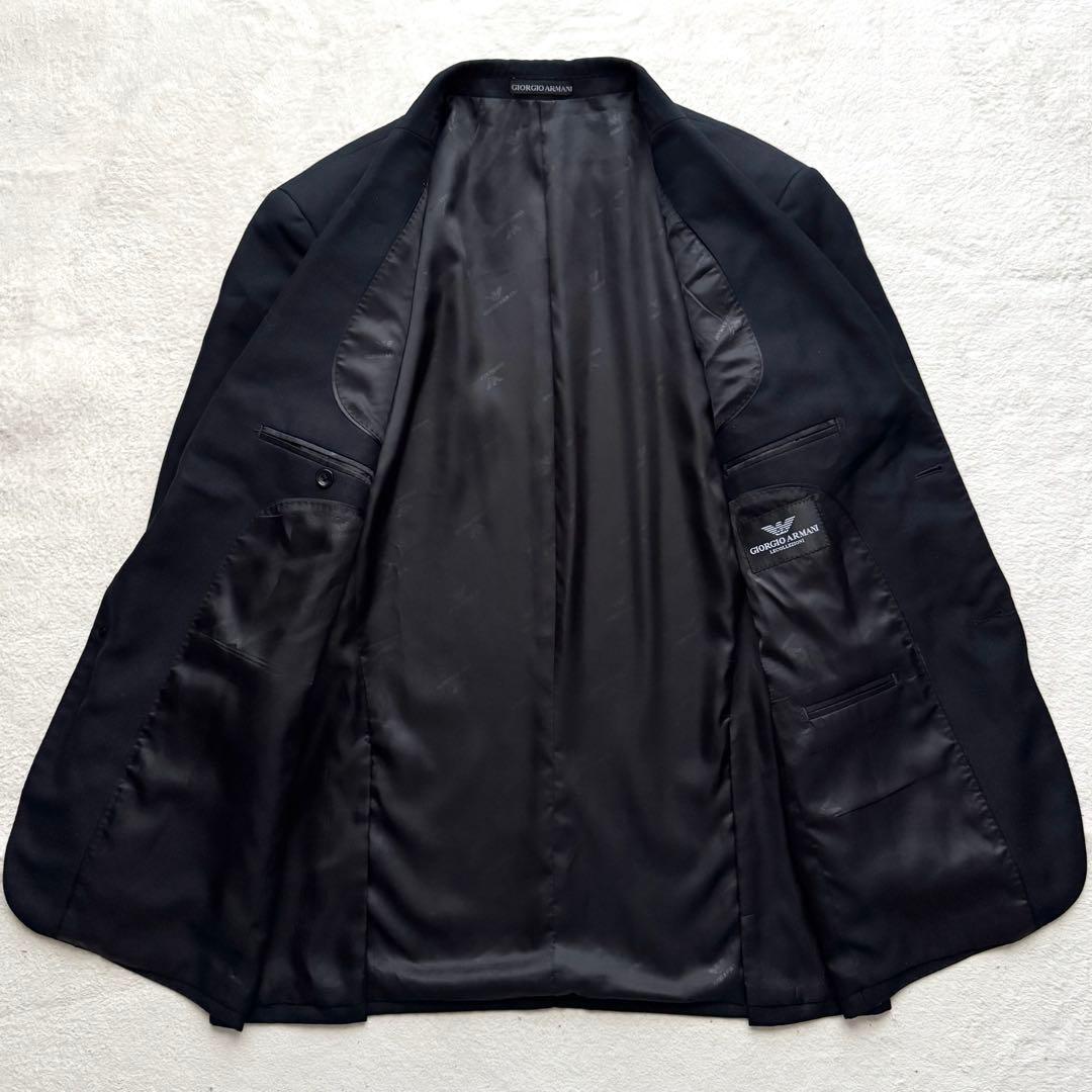 未使用級 ジョルジオアルマーニ スーツ セットアップ ネイビー シャドーロゴ