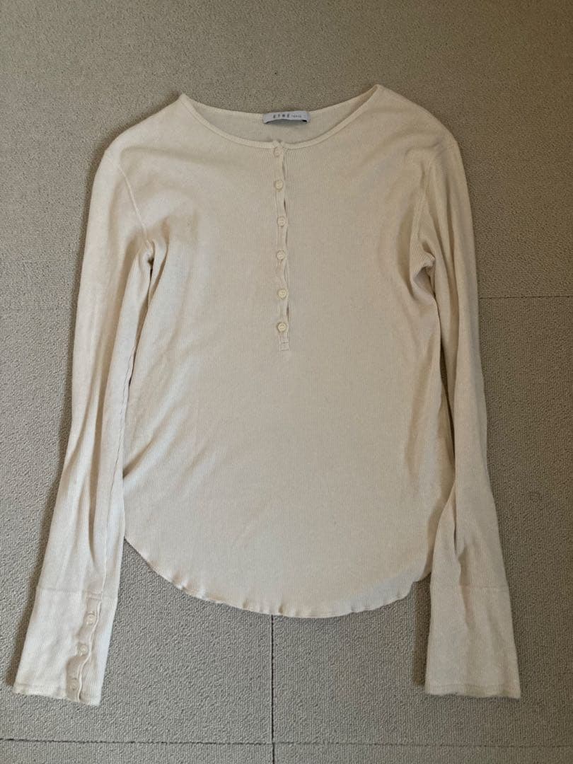 ETRE TOKYO エトレトウキョウ　オーコットテレコヘンリーネックトップス