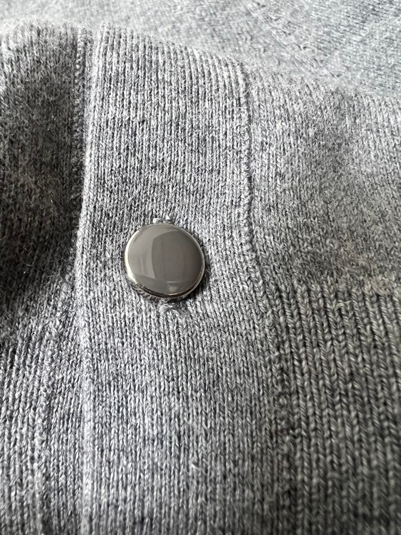 CABaN キャバン　コットンカシミヤパールポロカーディガン　グレー