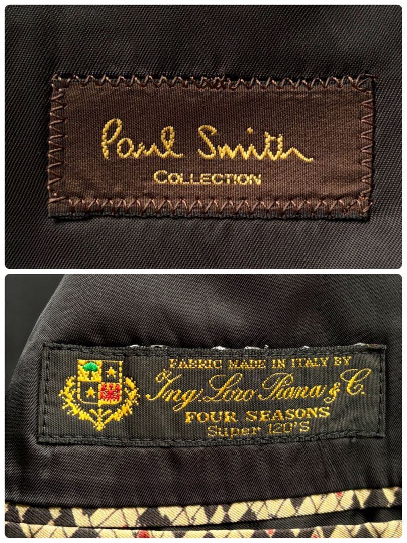 【XLサイズ】ポールスミスコレクション×ロロピアーナ スーツ 裏地総柄 ブラック