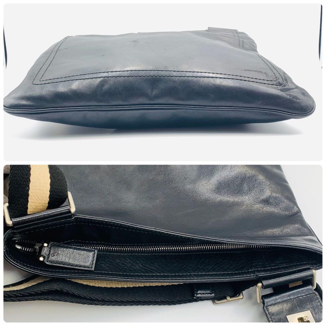 【本物】バリー y2k サコッシュ ショルダーバッグ 本革レザー ブラック