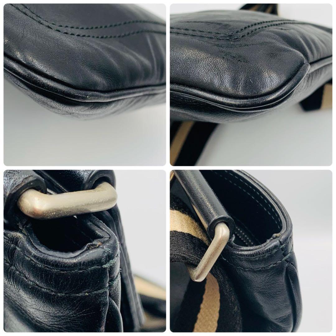 【本物】バリー y2k サコッシュ ショルダーバッグ 本革レザー ブラック